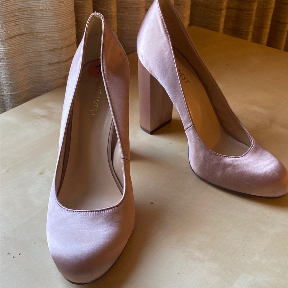 Nine West Leroux Pump in Pink Blush - Block Heel Elegant Color